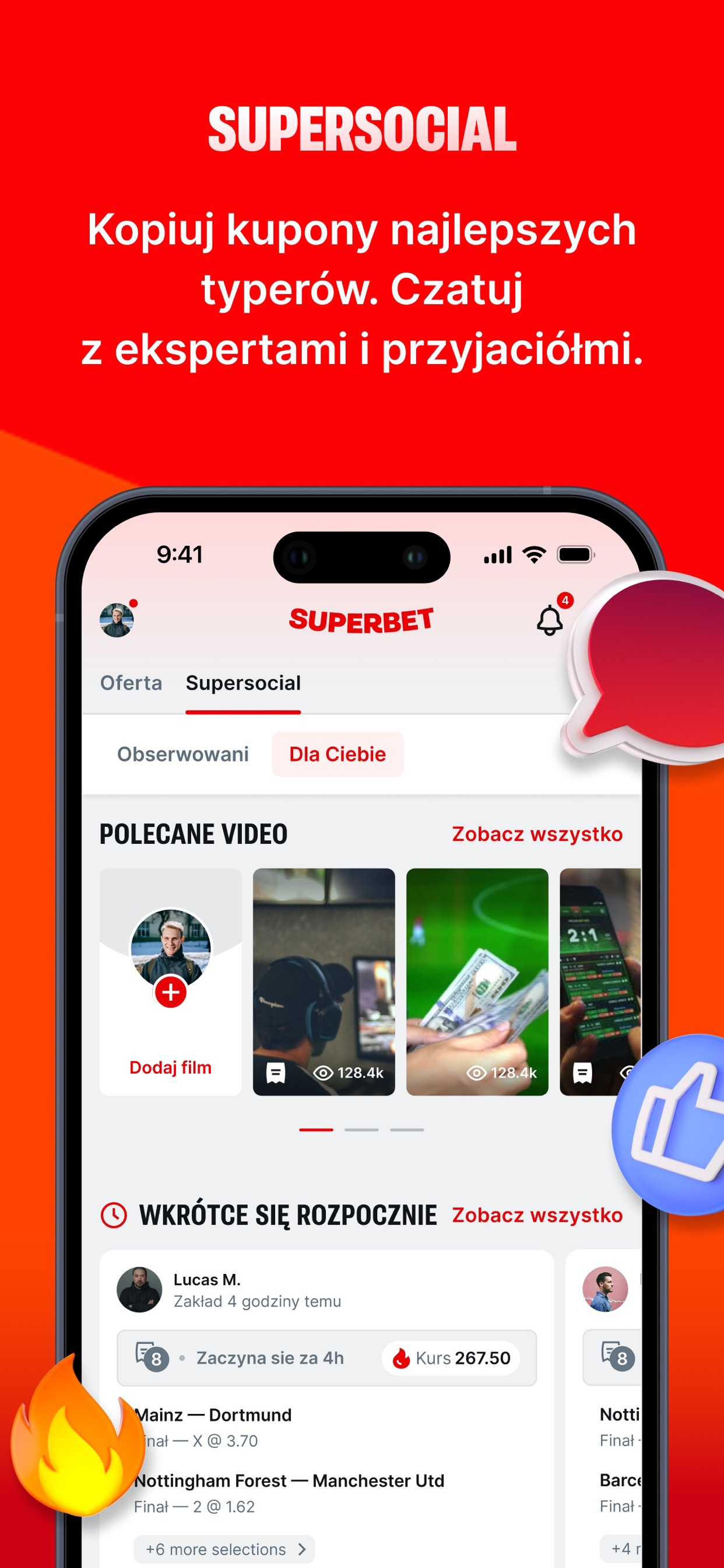 Aplikacja mobilna Superbet – platforma społecznościowa Super Social z kuponami typerów