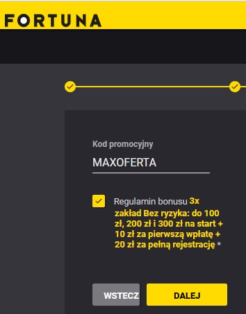 Aktualny kod do eFortuna.pl w 2023 r. to MAXOFERTA