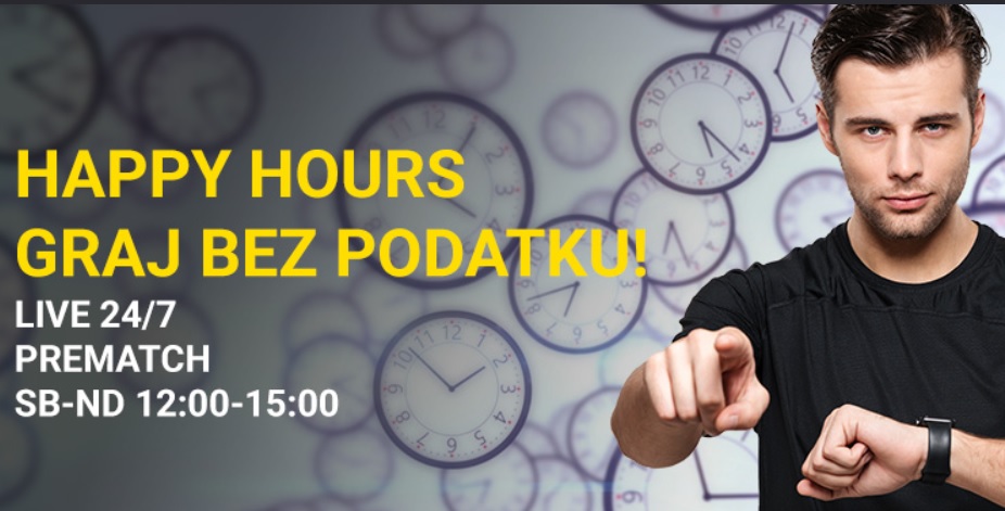 Happy Hours - Graj bez podatku w Polsce - zakłady bukmacherskie bez podatku