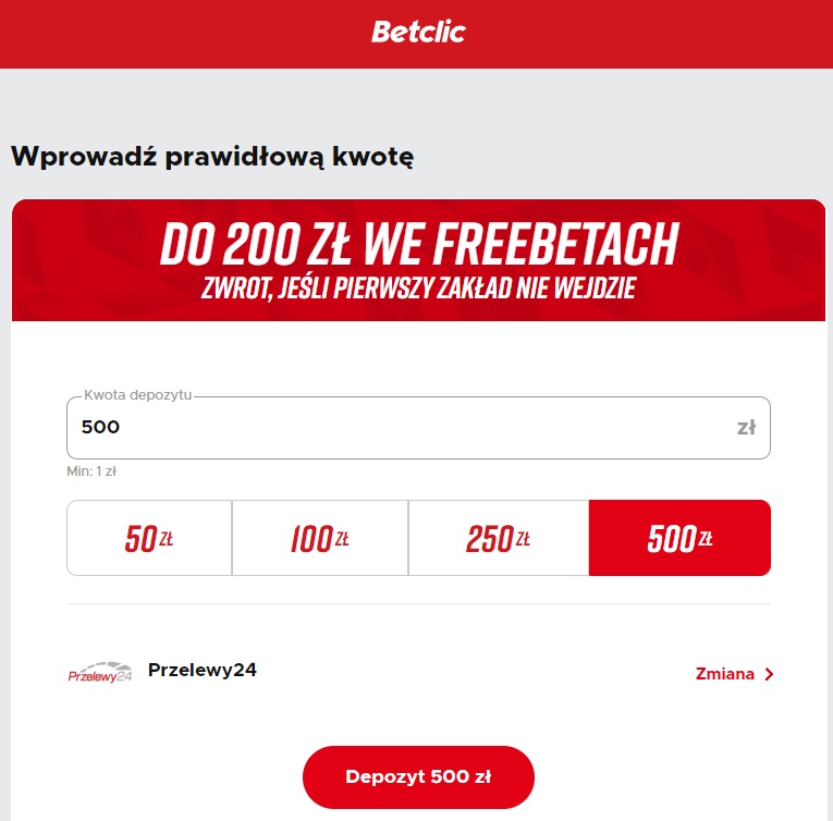 Wpłata depozytu w Betclic - jak wpłacić depozyt Betclic.pl
