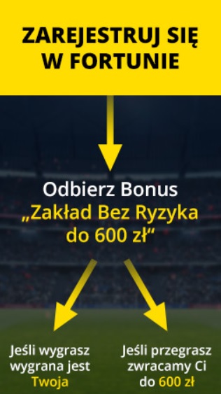 Zakład bez ryzyka do 600 zł w Fortuna - kod MAXOFERTA